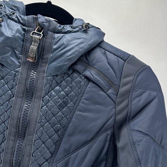 Athleta Jacket Womens Sz 2XS Rock Ridge PrimaLoft Hoodie Quilted Insulated Gray - Picture 6 of 13